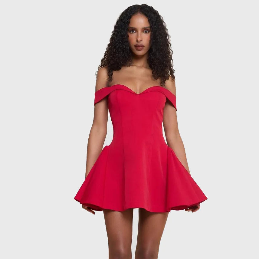 Women's Clothing Autumn New Arrival Contrast Color Design Sexy Tube Top Slim Fit Ruffle Dress Vestidos De Mujer