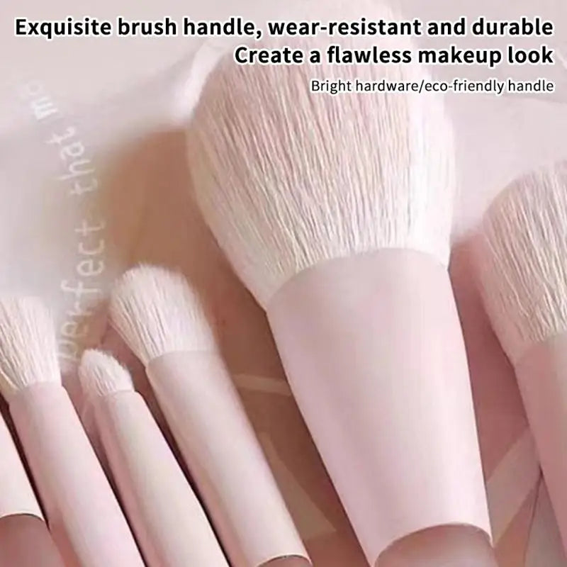 Makeup Brushes 10pcs Pink Handle Travel Synthetic Foundation Powder Eyeshadow Mini Set Beauty Tools Kit Professional