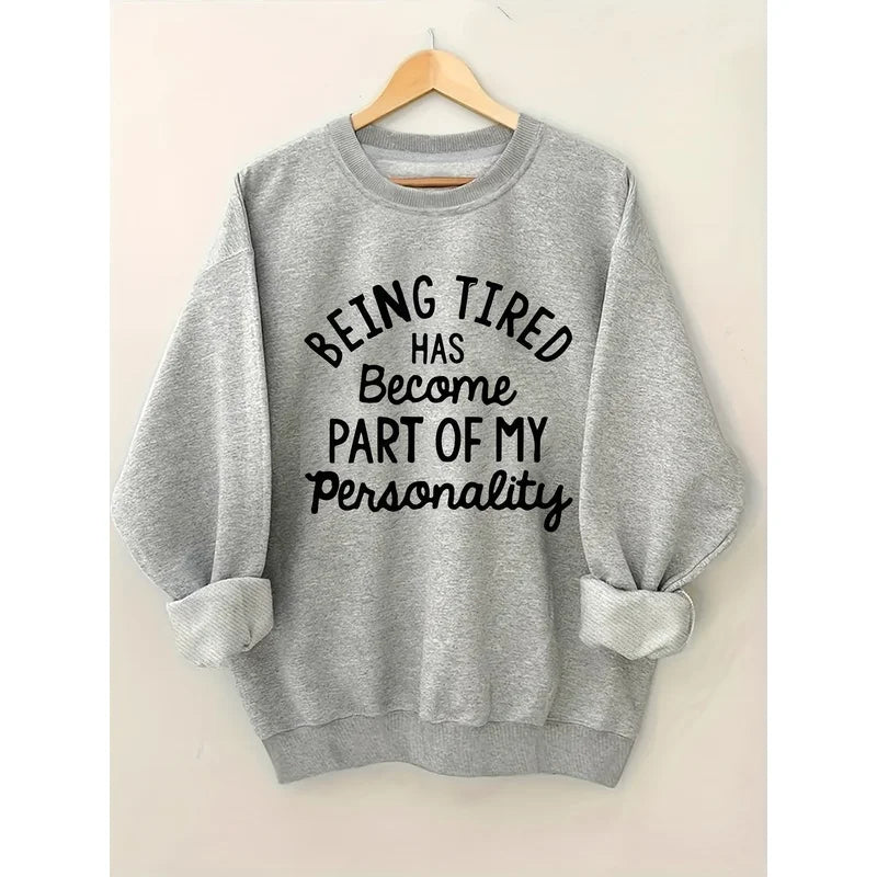 [Women's  Clothing]  Letter Print Sweatshirt |   Casual Long Sleeve Crew Neck Pullover
