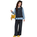 Back To School Clothing for Girls Outfits Set Toddler Kids Vest +Blue Shirt + Pants 3pcs Teens Kids Costumes