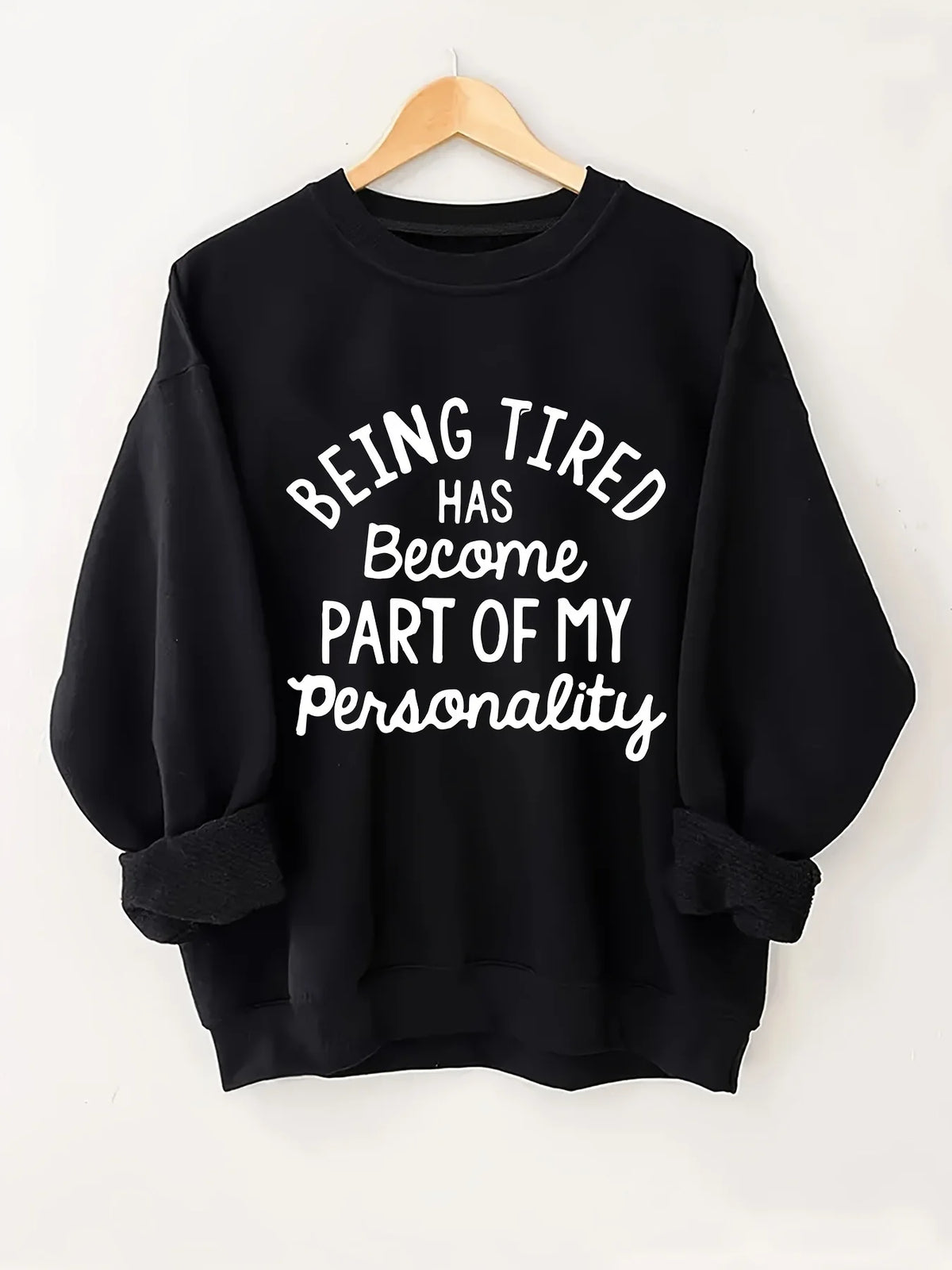 [Women's  Clothing]  Letter Print Sweatshirt |   Casual Long Sleeve Crew Neck Pullover