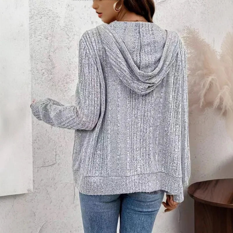 Women's Clothing European American Clothing Autumn Winter New Style Knitted Cardigan Pit Strip Solid Jackets Mid-length Coats