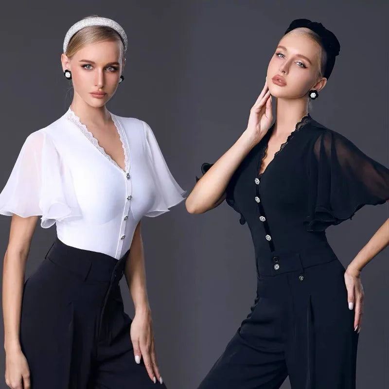 customized modern dance tops adult practice clothes women's clothing ballroom dance competition dresses