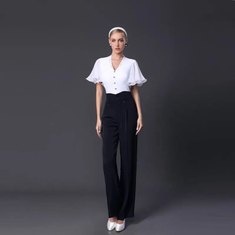 customized modern dance tops adult practice clothes women's clothing ballroom dance competition dresses