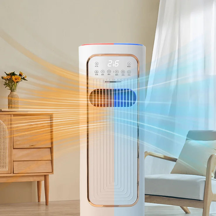 Multi-functional Portable Electric Air Cooler with Heater Pivoting Fan Household Floor Standing Fan