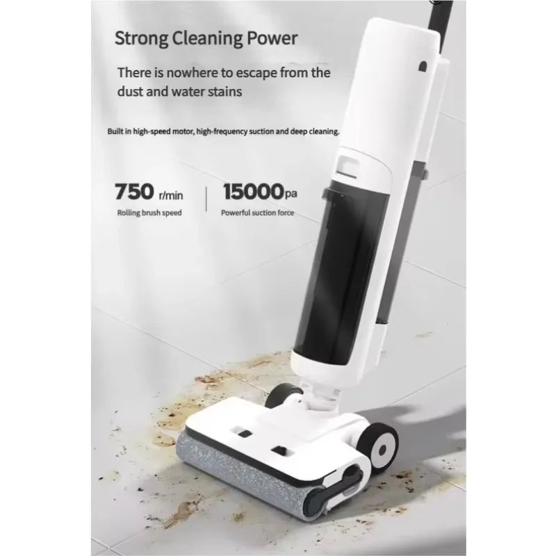 Household Upright LED Intelligent Large Screen 15000pa Floor Washer Electric Steam Vacuum Cleaner