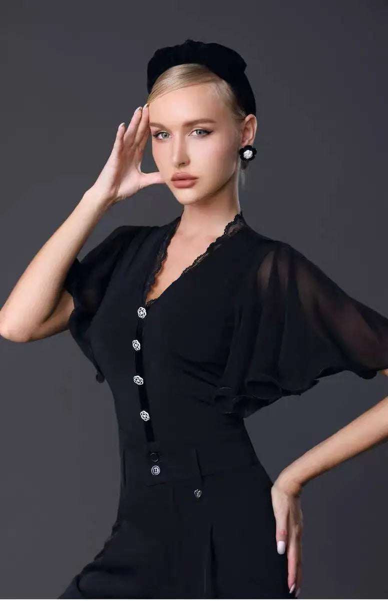 customized modern dance tops adult practice clothes women's clothing ballroom dance competition dresses