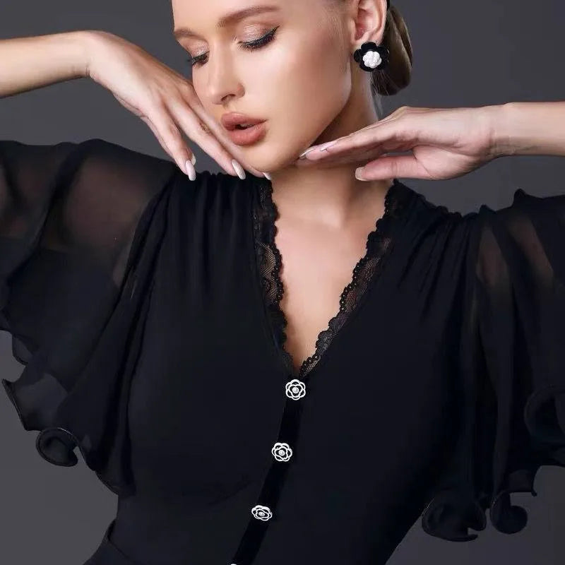 customized modern dance tops adult practice clothes women's clothing ballroom dance competition dresses