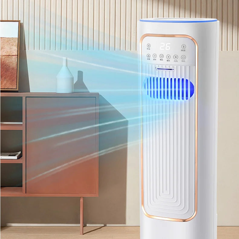 Multi-functional Portable Electric Air Cooler with Heater Pivoting Fan Household Floor Standing Fan