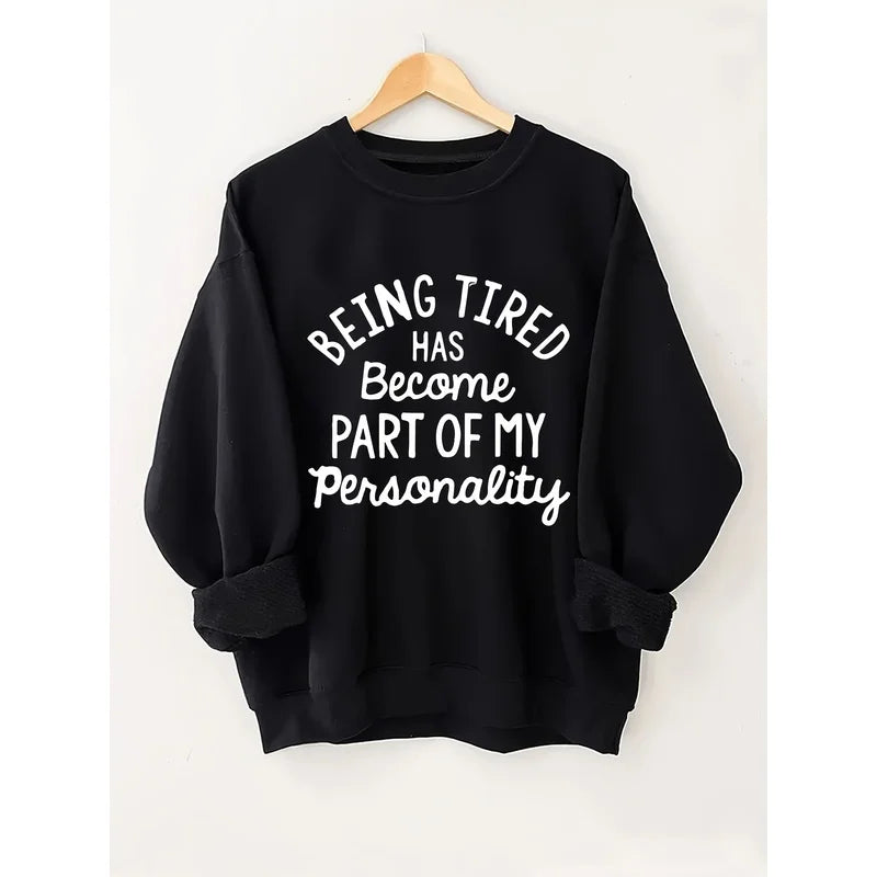 [Women's  Clothing]  Letter Print Sweatshirt |   Casual Long Sleeve Crew Neck Pullover